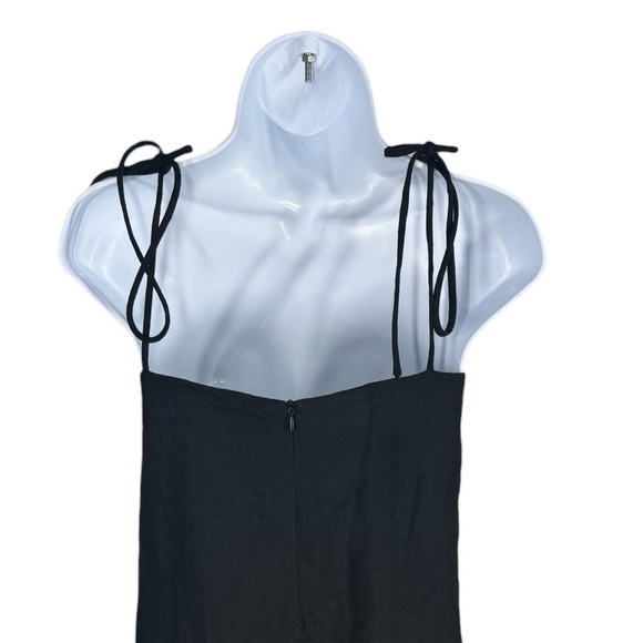 Tuckernuck Linen Lea Mini Dress Black XXL NWT Shift Bow Back Strap Sleeveless - Picture 11 of 14